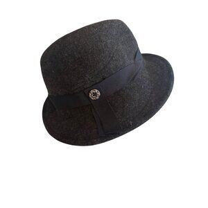 Hatch Womens Black Wool Fedora Hat With Ribbon Band One Size Fits All